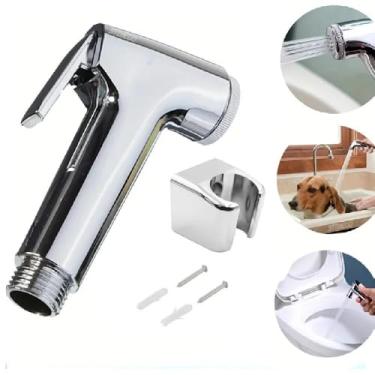 Imagem de GATILHO DUCHA HIGIENICA ESGUICHO CROMADO TORNEIRA CHUVEIRO DUCHINHA MANUAL CHUVEIRINHO PRIVADA VASO SANITARIO SUPORTE