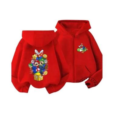 Imagem de Moletom Com Capuz Mario Para Crianças, Estampa Retro De Jogo, Casual E