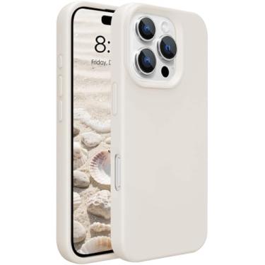 Imagem de Capa de silicone para iPhone 16 Pro Max capa de telefone leve, acabamento fosco liso branco antigo