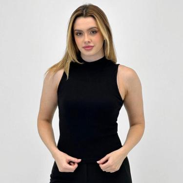 Imagem de Blusa Hering Regata Canelada Básica Gola Alta Feminina-Feminino