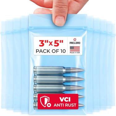 Imagem de Sacos de poliéster Reclosable VCI 7,6 cm x 12,7 cm, pacote com bolsa anticorrosão VCI resistente de 10 a 4 mm - à prova de ferrugem, embalagem impermeável para armadura de metal, eletrônicos, máquinas