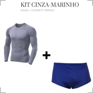 Imagem de Kit Sunga Tradicional Boxer Camisa Proteção Malha Fria Natação Segunda