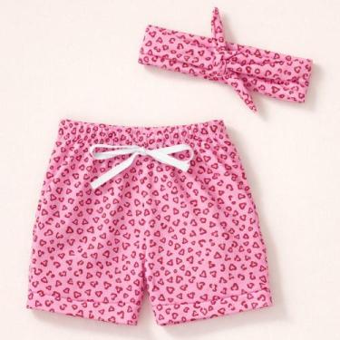 Imagem de Shorts com Faixinha Minimalista para Bebês até 12 Meses Cor:rosaTamanh