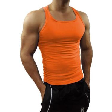 Imagem de Regata Masculina Básica Lisa Tank01 Sjons, Laranja, g