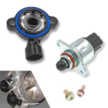 Imagem de Válvula de controle de ar ocioso do sensor de posição do acelerador, sensor de retrofit #17113625 válvula de controle #17113598, compatível com Buick Chevrolet (prata e preto)