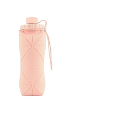 Imagem de Garrafas Dobráveis De Água Silicone Portáteis Reutilizáveis Ginásio De Viagem De Grande Capacidade arrafa dobravel，garrafa corrida，garrafa agua(ROSA)