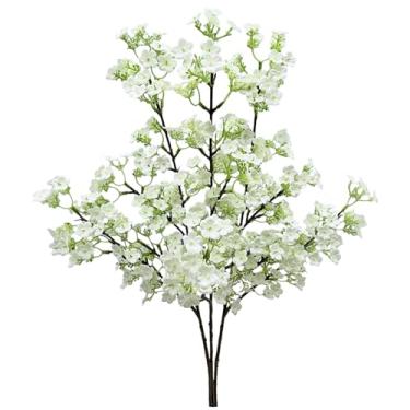 Imagem de LILOCOO 3 peças de ramos de flor de cerejeira artificiais brancas primavera flor de pêssego flores de seda ameixa ramos vasos arranjos de flores de cerejeira falsas para mesa de centro de mesa