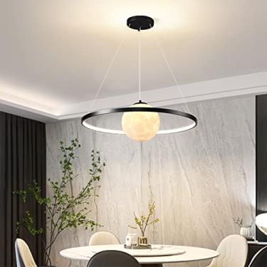 Imagem de Luminária pendente moderna com intensidade regulável para mesa de jantar, luminária LED com altura ajustável e controle remoto, ideal para sala de jantar, sala de estar, quarto e cozinha (pr