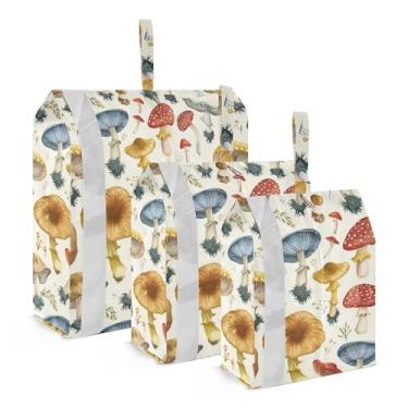 Imagem de xigua Cubos coloridos de embalagem de cogumelos para viagem, organizadores de bagagem leves, conjunto de viagem, à prova d'água, cubos de compressão para acessórios de viagem, 3 pacotes