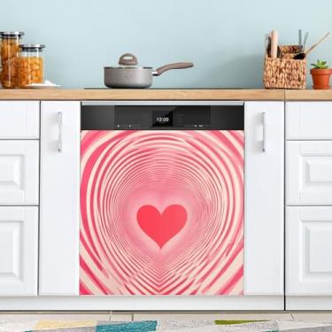 Imagem de ATTX Capa magnética Love Heart Tunnel para lava-louças | Adesivo decorativo de eletrodomésticos de 58 x 66 cm para armários domésticos e eletrodomésticos #51