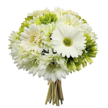 Imagem de Momiaday Momiday 26 peças de buquê de flores artificiais gerbera, flores de seda sintética para decoração de casamento, arranjo floral fresco e limpo para centros de mesa e decoração de eventos