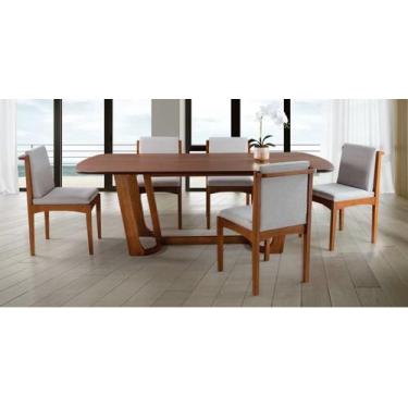 Imagem de Mesa de Jantar de Madeira Maciça Tampo Laminado com Carvalho Americano