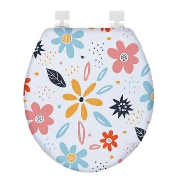 Imagem de Assento Sanitário Tampa de Vaso Oval Almofadado Confortável Resistente Fácil Instalar Banheiro Decorativo(5)