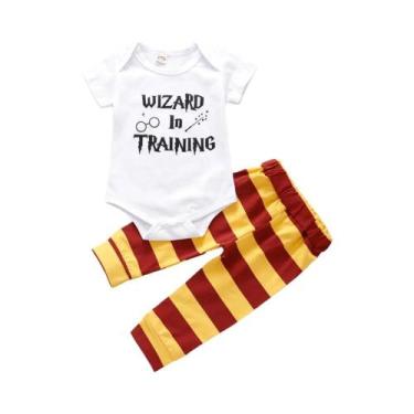 Imagem de Conjunto De 3 Peças De Roupa De Bruxo Para Bebê Recém-nascido, Roupa D