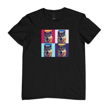 Imagem de Camiseta Masculina Shiba Pop Art - Reserva INK, GG, Preto