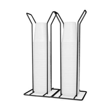 Imagem de SUPORTE PORTA COPOS DESCARTÁVEIS DUPLO 200ml - PRETO - VIRTU SHOP MIX-