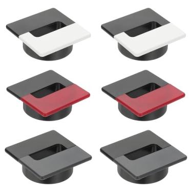 Imagem de PATIKIL Argola de mesa de 7 cm, 6 peças, organizador de cabos para gerenciamento de fios, capa para escritório, casa, mesa, bancada, preto/branco preto/vermelho preto/cinza