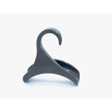 Imagem de Bolsa de armário de plástico e cabide de acessórios com design de gancho de arco para cinto de armazenamento de cachecol e bolsa, cinza variante