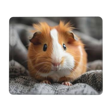 Imagem de Tapete de rato com impressão de porquinho-da-índia superfície macia e base de borracha, mousepads de tecido macio - uma peça