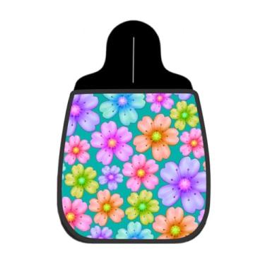 Imagem de Lixeira De Carro Organizador Lixinhocar Floral Colorido Fundo Verde