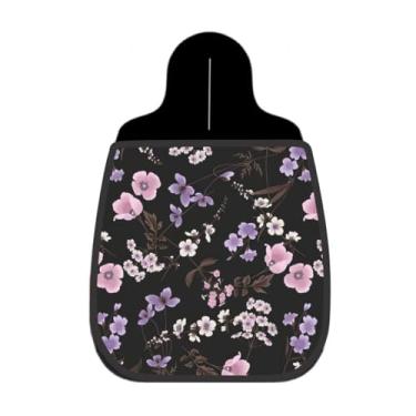 Imagem de Lixeira De Carro Organizador Lixinhocar Floral Delicado Fundo Preto