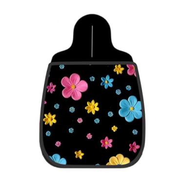 Imagem de Lixeira De Carro Organizador Lixinhocar Flor Colorida 3D Preto