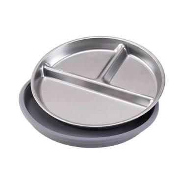 Imagem de Prato De Aço Inoxidável Para Crianças Com Ventosas Destacáveis, Tigela