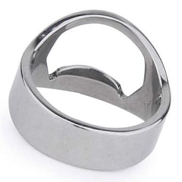 Imagem de ZJchao Anel Abridor de Garrafa de Aço Inoxidável Durável Portátil Anel de Dedo Abridor de Garrafa para Festa Churrasco Namoro Vida Diária 2cm Diâmetro Interno