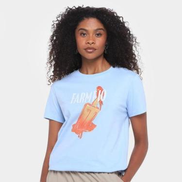 Imagem de Camiseta Farm Fit Picole Farm Rio Feminina, Azul, G