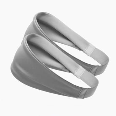 Imagem de Pacote com 2 faixas esportivas absorventes de suor para corrida, academia, ioga, treino, fitness para mulheres e homens