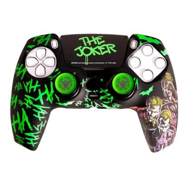 Imagem de FRTEC Joker Combo Pack Controlador PS5, capa rígida + alças + adesivo touchpad para DualSense, PS5, licenciado oficial