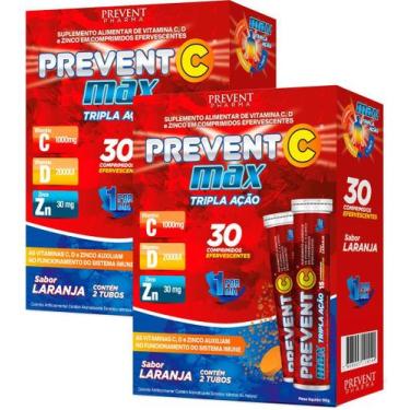 Imagem de Prevent Max Tripla Ação Efervescente Vitamina C D E Zinco 60 Comprimid
