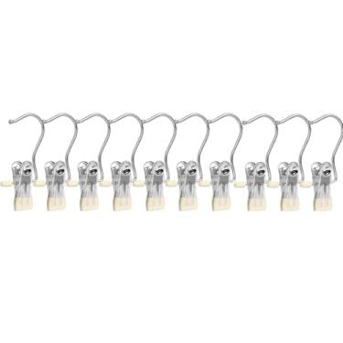 Imagem de Suportes para Botas Clipes Ganchos de Lavanderia Grampos Roupa Organizador Cabides Armário Meias Toalhas Alta Resistência em Lote Viagem Calças Bolsas Pacote 10