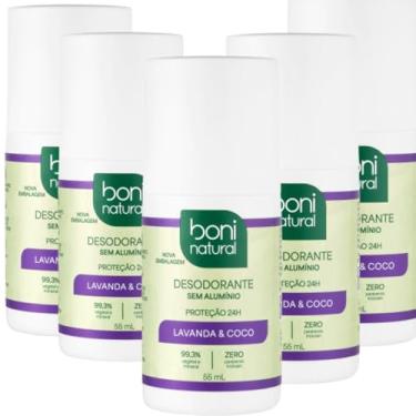 Imagem de KIT 5 BONI NATURAL DESODORANTE MAGNESIO E LAVANDA VEGANO SEM ALUMINIO 55ML / GENERICO