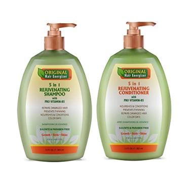 Imagem de Shampoo e condicionador para crescimento capilar – Conjunto 2 em 1, 384 ml cada – Bloqueador DHT + balanceador de pH Duo, Pro Vitamina-B5 sem sulfato – Stop Loss & Thinning na raiz – Melhor tratamento