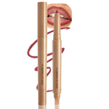 Imagem de Lápis delineador labial fosco com borrões, fórmula de lipliner cremoso à prova d'água para definir e esculpir lábios, giz de cera labial à prova de beijos para maquiagem natural e volumosa (04 tijolos