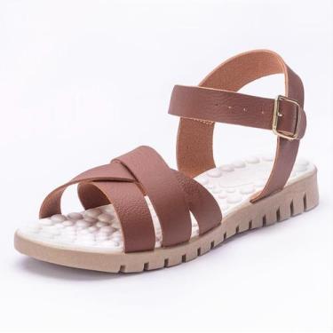 Imagem de Kit 2 Pares Sandália Feminina Ortopédica Massageadora + Rasteirinha Pa