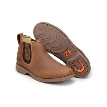 Imagem de Bota Masculina Couro Elástico Resistente Dia a Dia Conforto - Zebu, 40