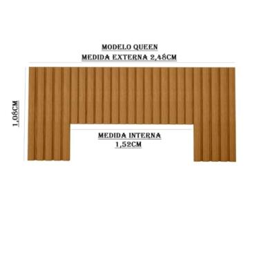 Imagem de Cabeceira Ripada Cinamomo para Cama Box Casal ou Queen | Suporte Fixação na Parede | Design Moderno em Madeira(Queen 1,58)