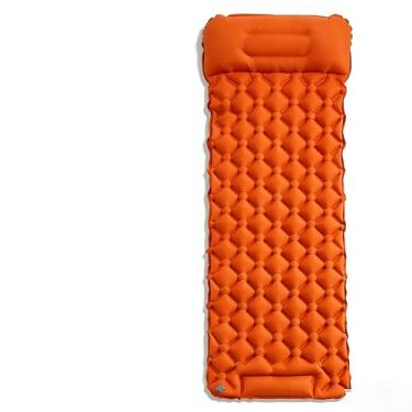 Imagem de Colchão Inflável de Camping Automático com Bomba de Pé 2 em 1 Leve Portátil Impermeável(Laranja)