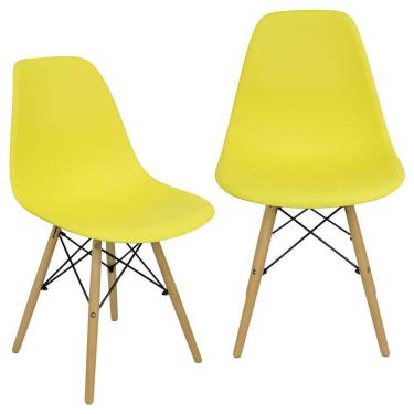 Imagem de Kit 2 Cadeiras Charles Eames Eiffel Wood Design - Amarela