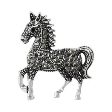Imagem de Broches Esmaltados Vintage Estilo Corte Cavalo De Guerra Galopante Par
