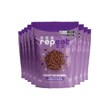 Imagem de Repeat Foods, Kit 8 Crispy Chocolate Quinoa Caramelo Flor Sal Repeat 50G