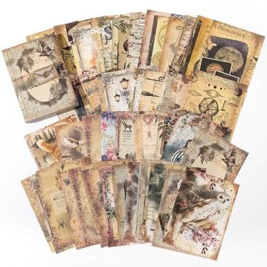 Imagem de 100 folhas de papel vintage para scrapbook, jornais, material de diário, decoração de sala de papel estético, para escrever, desenhar, diário de viagem, álbum de cartões, enfeites