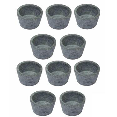Imagem de Kit 10 Mini Molheira Tigela Molho Petisco Pedra Sabão 80Ml.