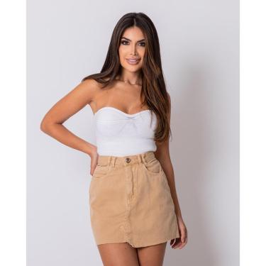 Imagem de MINI SAIA COM RECORTE FRONTAL E BARRA A FIO  22528 42 CORAL UNICA-Feminino