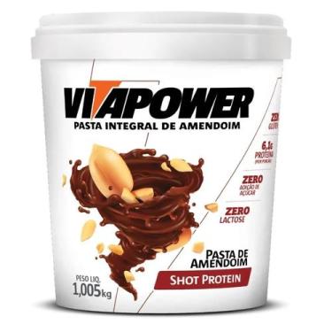 Imagem de Pasta de Amendoim Integral (1kg) - Vitapower, Shot Protein