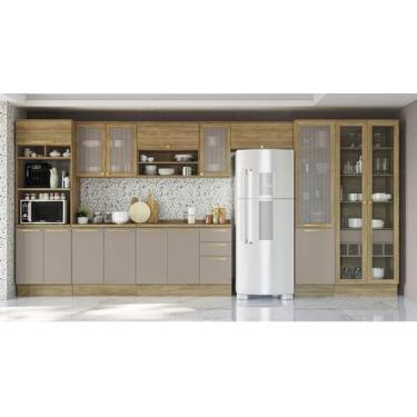 Imagem de Armário de Cozinha Modulada Completa Reta 10 peças 4,80m 284 Botanic K