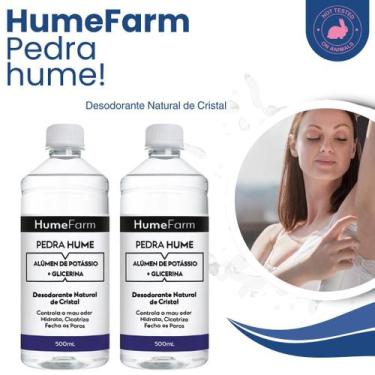 Imagem de 2 Pedra Hume Líquida 500ml Cada Com Glicerina Desodorante De Cristal -