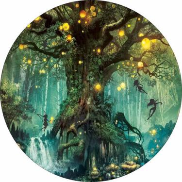 Imagem de Painel de Lona Redondo Floresta das Fadas Árvore e Luzes - Fabrika de 